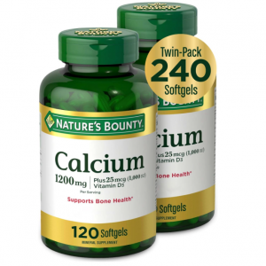 Nature's Bounty Calcium & Vitamin D，120 Softgels (2-Pack) @ Amazon