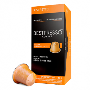 Bestpresso Ristretto 深度烘焙咖啡胶囊 含咖啡因 OU 20 粒