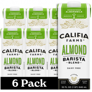 Califia Farms - Unsweetened Almond Barista Blend Almond Milk, 32 Oz (Pack Of 6) @ Amazon