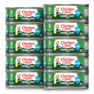 Chicken of the Sea, Chunk Light Tuna in Water, 5 oz. Can (Pack of 10) @ Amazon