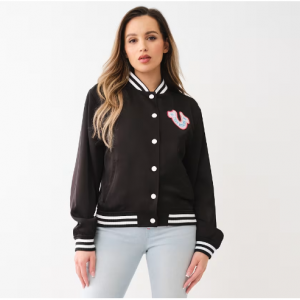 Horseshoe Satin Varsity Bomber Jacket @ True Religion