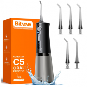 Bitvae C5 Water Dental Flosser for Teeth, Cordless, 3 Modes 5 Intensitie - Black @ Amazon