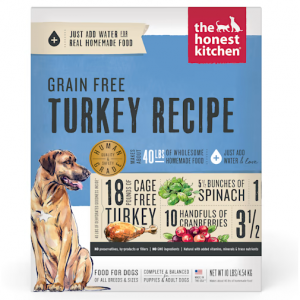The Honest Kitchen 脱水无谷物火鸡配方狗粮，10 磅