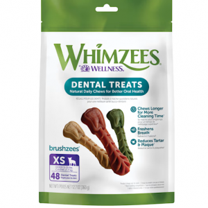 Whimzees by Wellness 天然无谷物超小号狗狗牙齿咬胶零食12.7 盎司