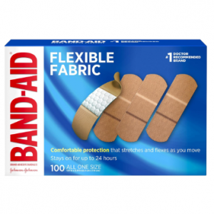 Band-Aid Brand Flexible Fabric Adhesive Bandages for Wound Care and First Aid, 100 Count @ Amazon