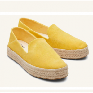 20% Off Carolina Yellow Suede Espadrille @ TOMS UK 