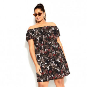 Jungle Tiger Dress - black 碎花裙