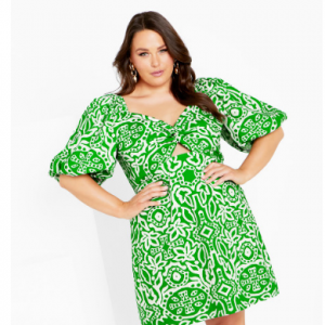 Amari Twist Front Mini Dress - green 碎花裙