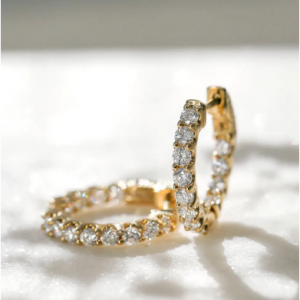 69% Off 1 Carat Huggie Diamond Earrings 14k Gold @ Kobelli 