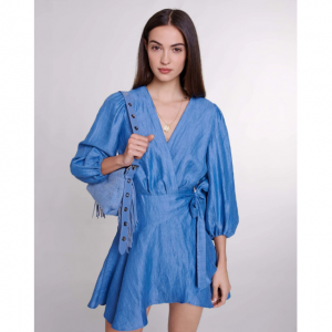 Maje Linen wrap dress