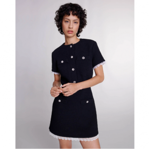 Maje Short tweed dress with trim