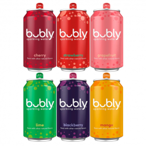 bubly Sparkling Water, 6 Flavor Variety Pack, 12 fl oz Cans (18 Pack) @ Amazon