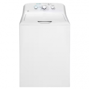 GE 4.0 cu. ft. 白色顶装式洗衣机，带不锈钢篮和水位控制