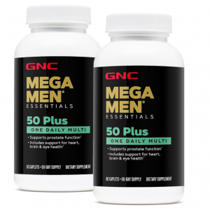 GNC Mega Men 50 Plus One Daily Multivitamin, Twin Pack, 60 Caplets per Bottle @ Amazon