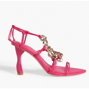 70% Off AJE. Astrid Chain-Embellished Leather Sandals @ THE OUTNET UK