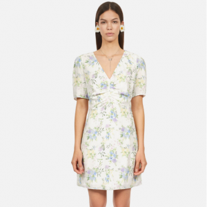 The Kooples UK - Short printed dress with shirring for £110.50