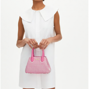 40% Off Paris Bag Candy Pink Woven Leather @ Aspinal of London UK