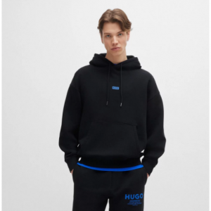 Cotton-terry loose-fit hoodie with logo details @ HUGO BOSS Hong Kong