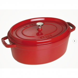 Staub Cast Iron 8.5 qt, Oval, Cocotte, Cherry - Visual Imperfections