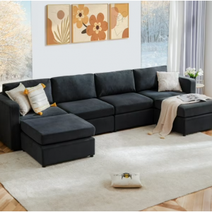 $972 off edx Convertible Modular Sectional Sofa, 6 Seat U Shaped Modern Sofa Couch Bed @Walmart