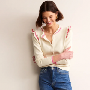 35% Off Crochet Frill Detail Cardigan @ Bode