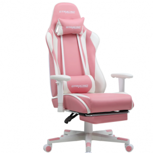 $90 off GTRACING Gaming Chair with Footrest Ergonomic Reclining Office Chair Swivel Rocker, Pink