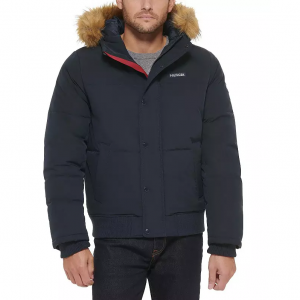 Men's Tommy Hilfiger Flex Tech Snorkel Bomber with Removable Faux Fur Trim