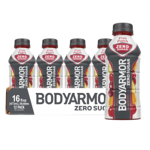 BODYARMOR ZERO Sugar Fruit Punch, 16 fl oz (pack of 12) @ Amazon