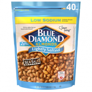 Blue Diamond Almonds Low Sodium Lightly Salted Snack Nuts, 40 Oz Bag (Pack of 1) @ Amazon