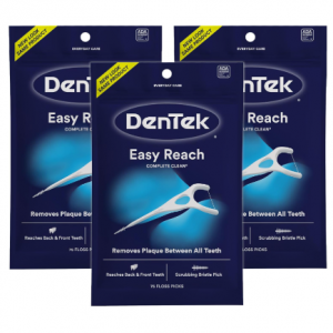 DenTek, Complete Clean Floss Picks 75 Floss Picks Pack of 3, 225 Count @ Amazon