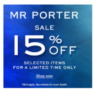 Extra 15% Off Sale Product @ MR PORTER APAC