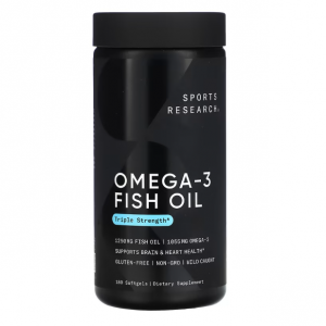 Sports Research, Omega-3 鱼油,三倍功效,180 粒软凝胶