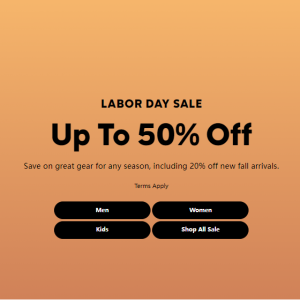 Columbia Sportswear - Up to 50% Off Labor Day Sale