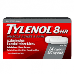 Tylenol 8 HR Muscle Aches & Pain, Pain Relief from Aches and Pain, 650 mg, 24 ct @ Amazon