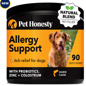 Pet Honesty 狗狗抗过敏鲑鱼味软咀嚼片,90 粒装