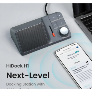 HiDock - HiDock H1E GPT-4o 供電音頻底座，終身免費 AI 轉錄，7折