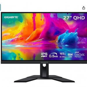 Amazon - GIGABYTE M27Q 27" 165Hz 1440P -KVM 電競顯示器，7.7折 