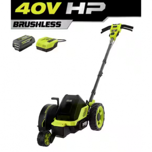 RYOBI 40V HP Brushless 9 in. Cordless Edger with 4.0 Ah Battery and Charger @ Home Depot