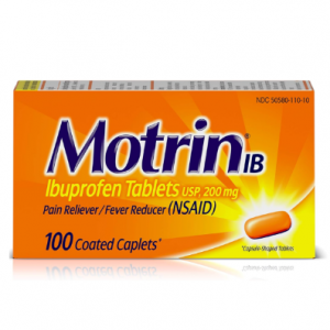 Motrin IB, Ibuprofen 200mg Tablets for Fever, Headache & Back Pain Relief, 100 ct @ Amazon