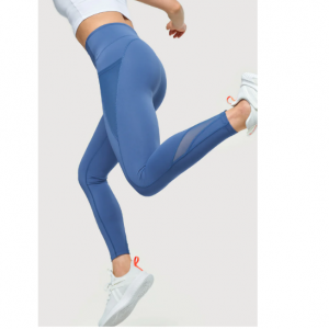 57% Off High Waist Mesh Panel Pocket and Ankle Detail Full Length Legging @ Musesonly