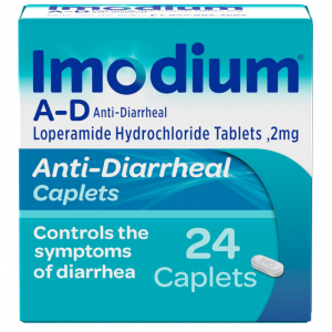 Imodium A-D Diarrhea Relief Caplets with Loperamide Hydrochloride, 24 ct @ Amazon