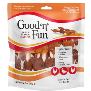 Good 'n' Fun 鸡肉、鸭肉和鸡肝狗狗烤肉串