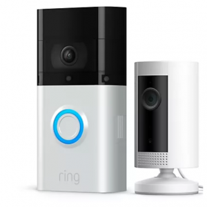 Extra $30 off Ring Video Doorbell 3 with Indoor Security Camera & Ring Assist Plus @QVC