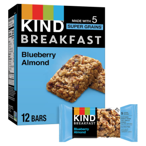 KIND Breakfast, Healthy Snack Bar, Blueberry Almond, 1.76 OZ Packs (6 Count) @ Amazon