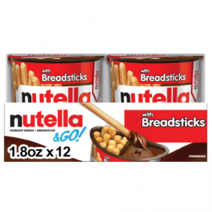 Nutella & GO! Bulk 12 Pack, Hazelnut and Cocoa Spread with Breadsticks, 1.8 oz Each @ Amazon