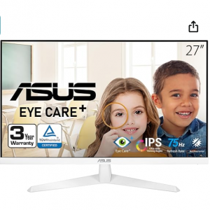 23% off ASUS VY279HE-W 27” 1080P Monitor - White @Amazon