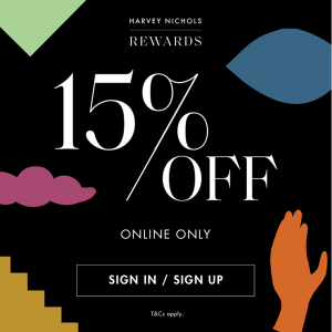 15% off selected Fashion, Beauty, Food & Beverage for REWARDS members @ Harvey Nichols AU/APAC