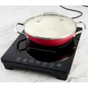 Greenpan Induction 1800W Cooktop w/ 9.5" Savour Everyday Pan & Glass Lid @ QVC