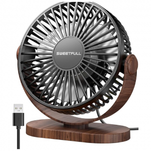 Extra 50% off SWEETFULL Desk Fan USB Small Fan @Amazon