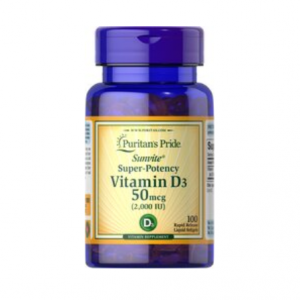 Puritan's Pride 維生素 D3軟膠囊 50 mcg（2000 IU）100 粒